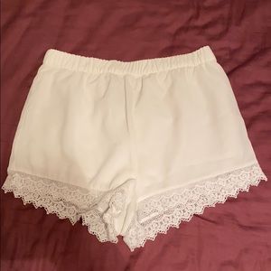 White high-waisted shorts